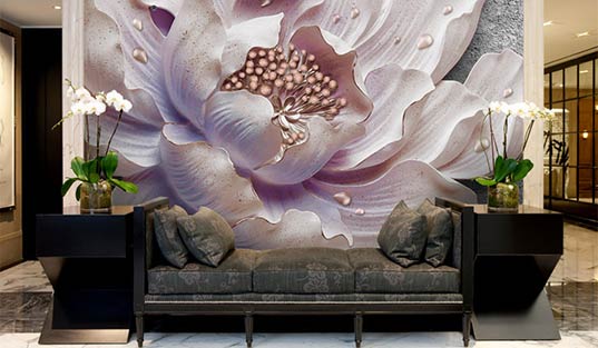 طرح گل برای گچبری سه بعدی روی دیوار