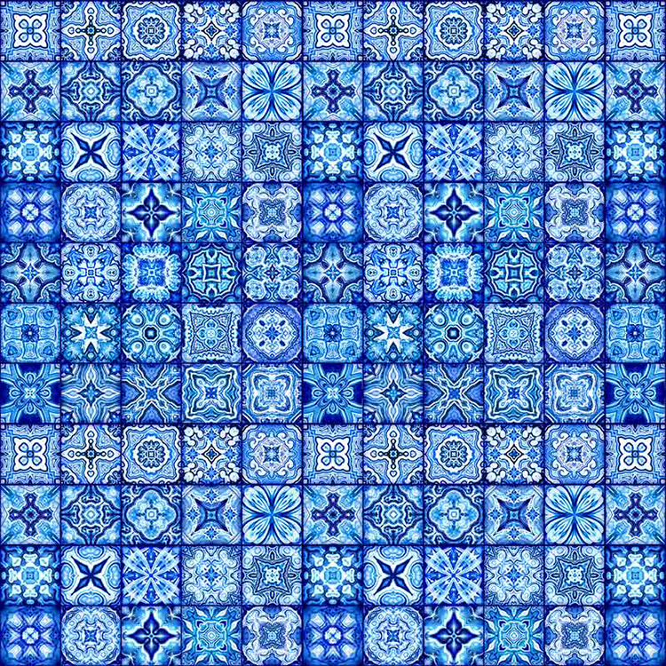 پوستر دیواری کاشی آبی،طرح کاشی تاریخی
