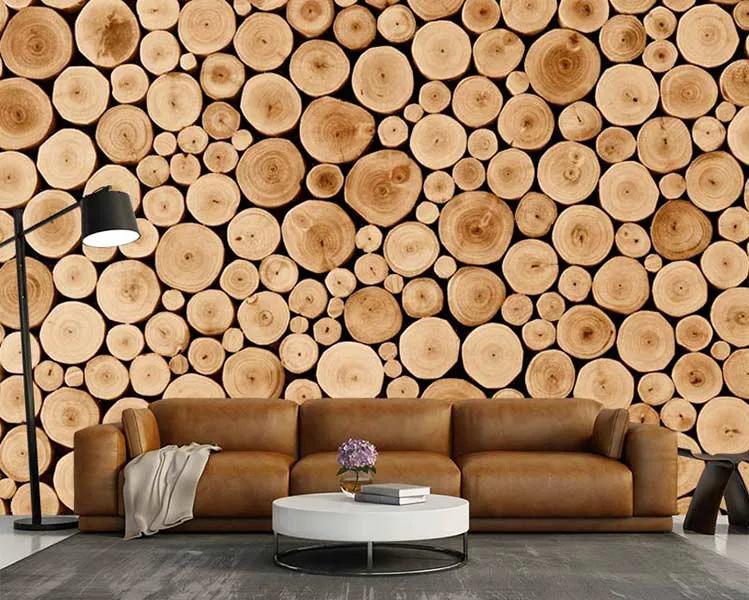 کاغذ دیواری سه بعدی طرح چوب 