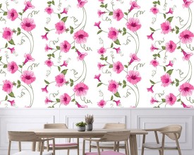کاغذ دیواری سه بعدی ساده گلدار