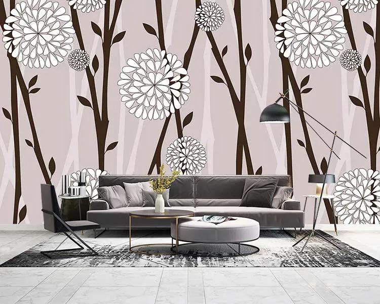 کاغذ دیواری ساده طرح شاخه ها
