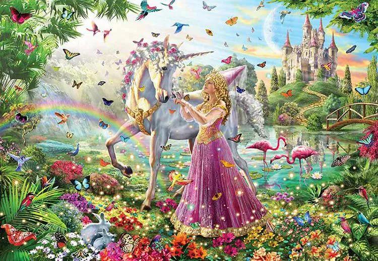 پوستر دیواری شاهزاده خانم و اسب شاخدار
