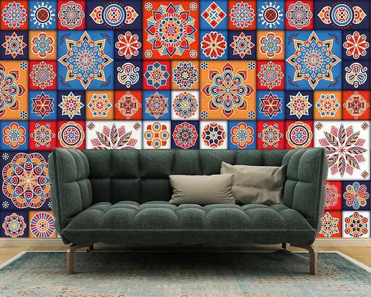 پوستر دیواری طرح کاشی رنگین