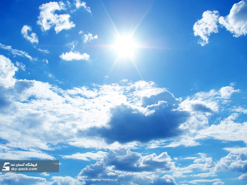 آسمان مجازی طرح خورشید سوار بر ابرها