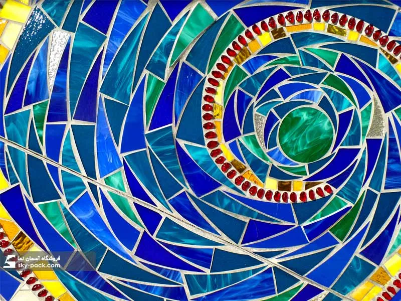 سقف مجازی طرح موزاییک شیشه ای