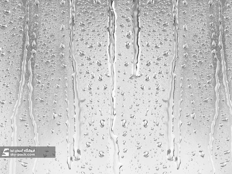 آسمان مجازی طرح قطره باران روی شیشه