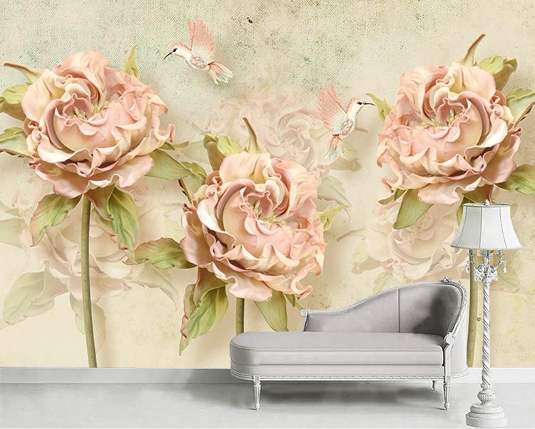 پوستر دیواری گلهای رز گلبهی