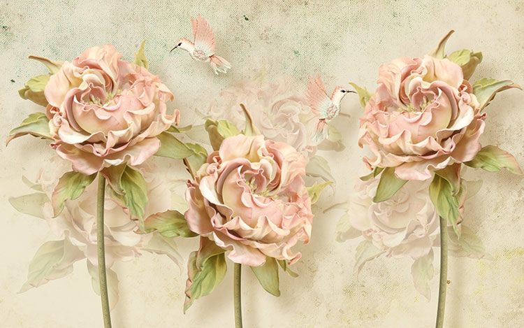پوستر دیواری گلهای رز گلبهی