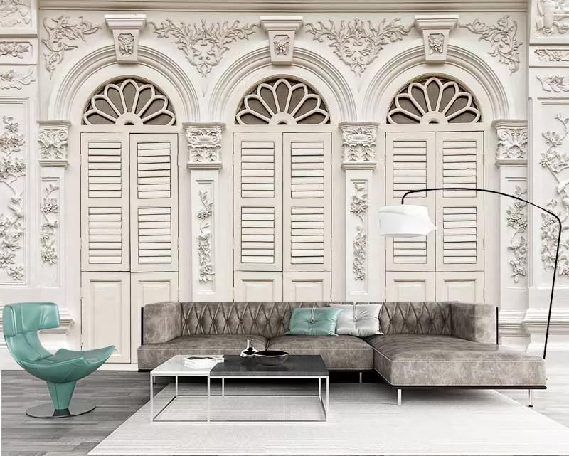 پوستر دیواری درب چوبی سه بعدی
