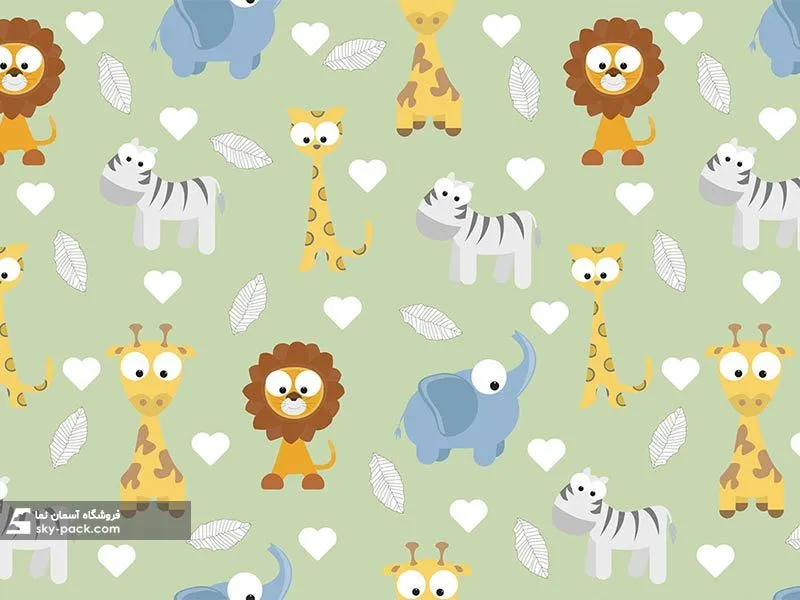 آسمان مجازی اتاق کودک حیوانات جنگل