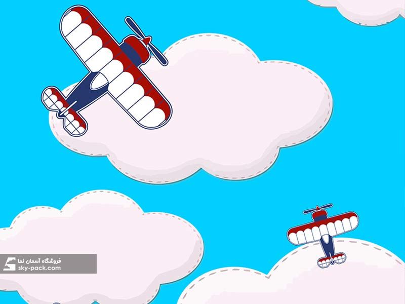 آسمان مجازی اتاق کودک طرح هواپیما