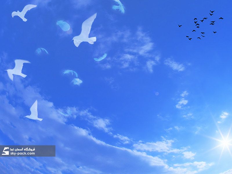 آسمان مجازی اتاق کودک طرح آسمان آبی