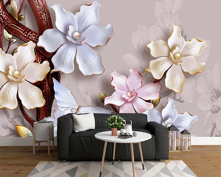 پوستر دیواری سه بعدی گل بهاری رنگی
