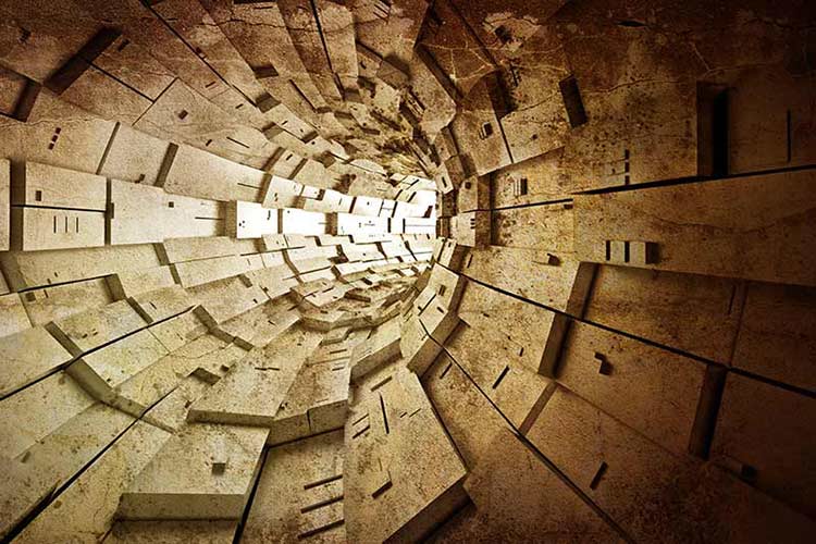 پوستر سه بعدی تونل چوبی