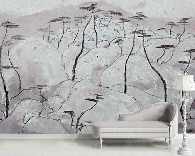پوستر دیواری نقاشی درختان