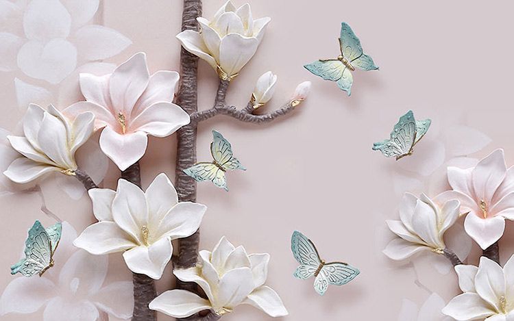 پوستر دیواری  سه بعدی شکوفه های گیلاس