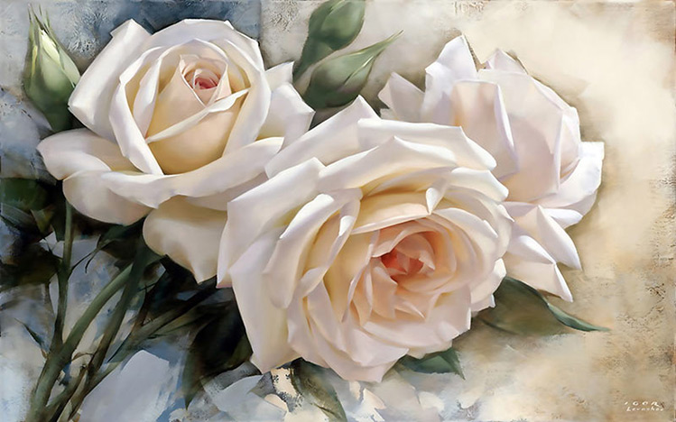 پوستر دیواری گل رز سفید
