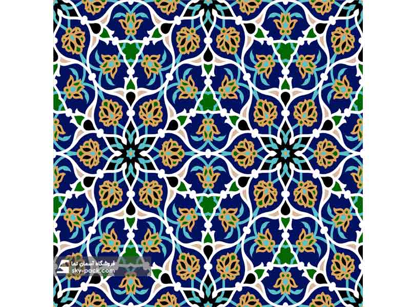 آسمان مجازی طرح اسلیمی رنگین
