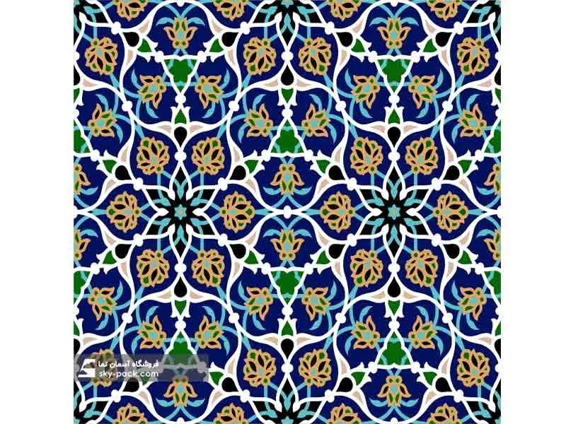 آسمان مجازی طرح اسلیمی رنگین
