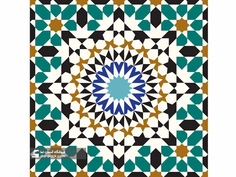 آسمان مجازی طرح کاشی سنتی