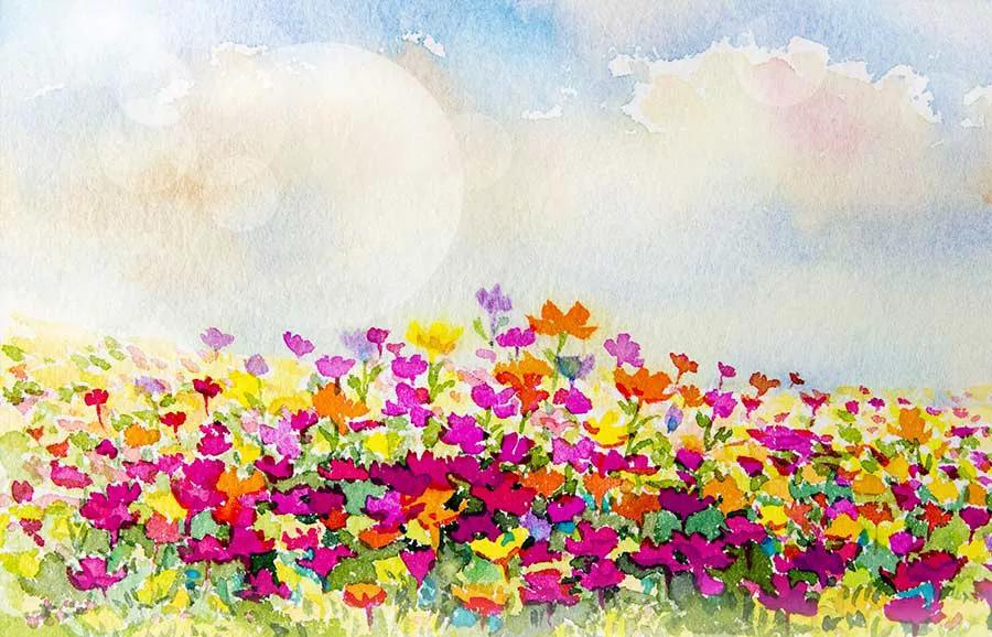 تابلو بوم نقاشی گلهای بهاری 