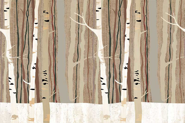 پوستر دیواری درختان پاییزی