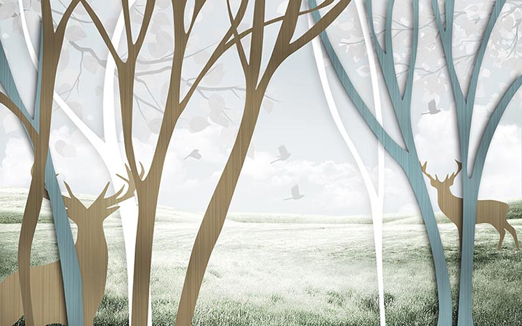 پوستر دیواری سه بعدی جنگل 