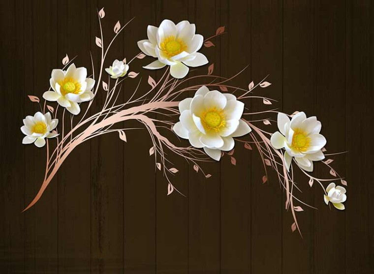 کاغذ دیواری سه بعدی گل لوتوس