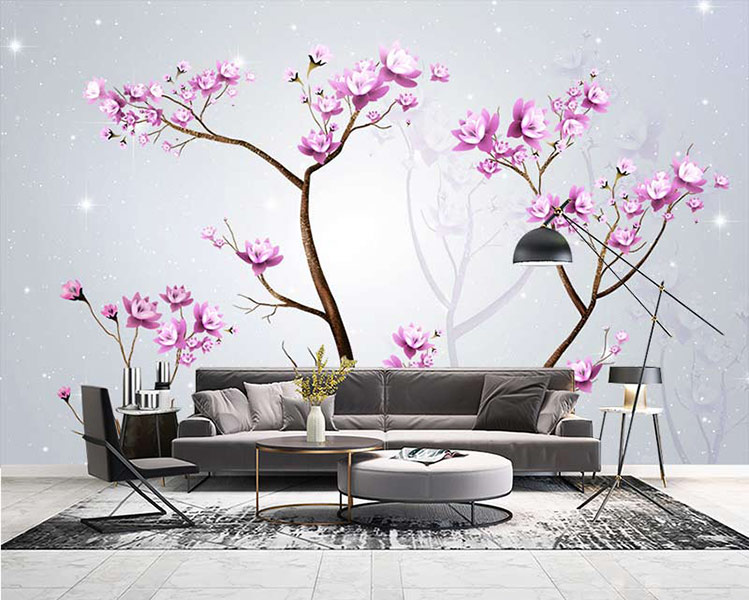 پوستر دیواری سه بعدی شکوفه های بهار