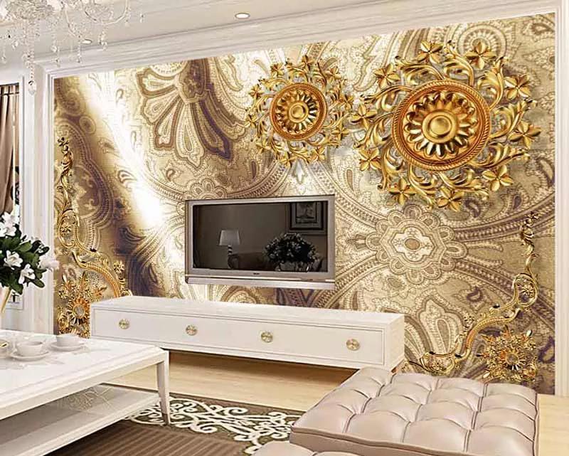 پوستر دیواری سه بعدی طلایی مدرن