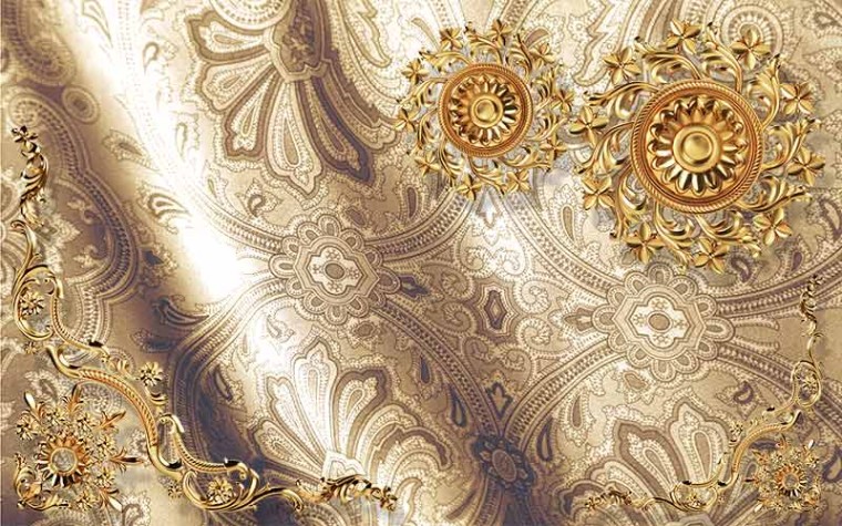 پوستر دیواری سه بعدی طلایی مدرن