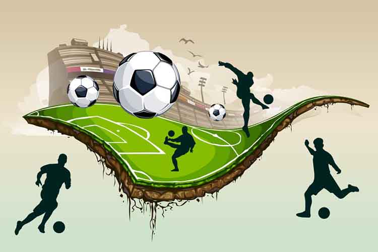 پوستر سه بعدی طرح زمین فوتبال