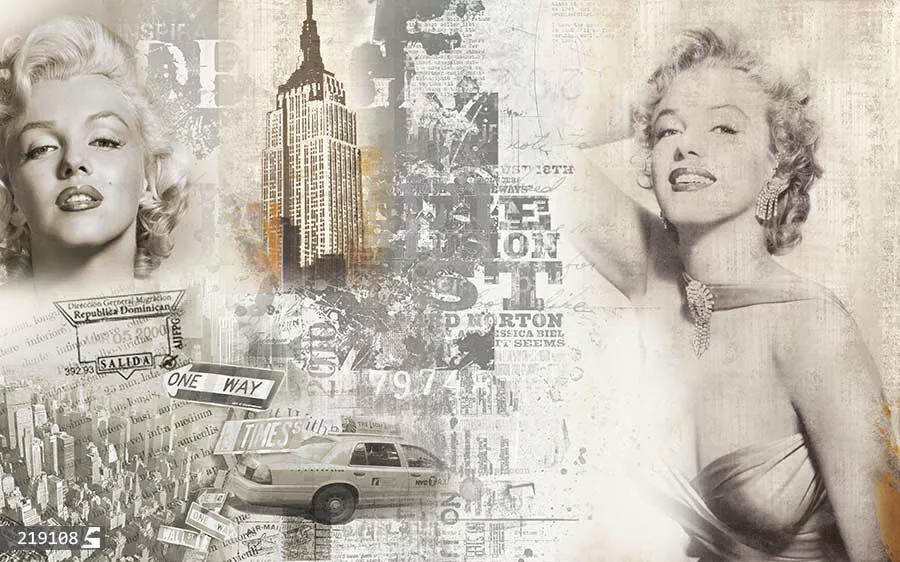 پوستر دیواری مرلین مونرو و نیویورک