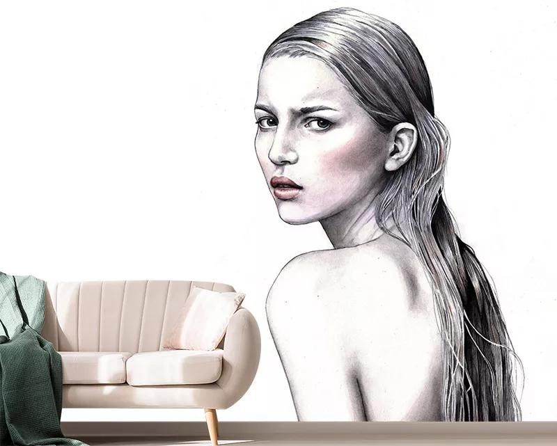 کاغذ دیواری سه بعدی طرح گرل