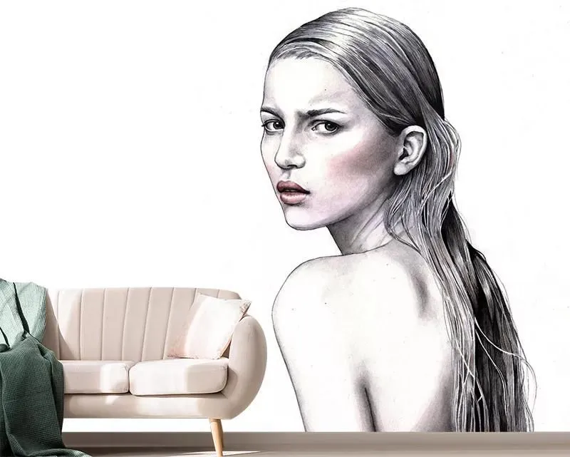 کاغذ دیواری سه بعدی طرح گرل