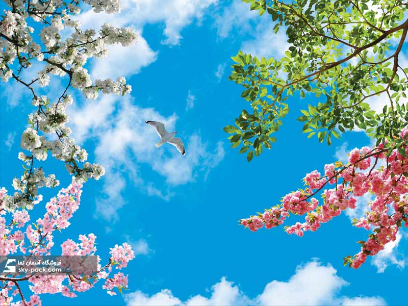 سقف کاذب مجازی طرح شکوفه های زیبا