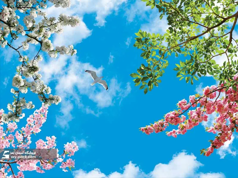 سقف کاذب مجازی طرح شکوفه های زیبا