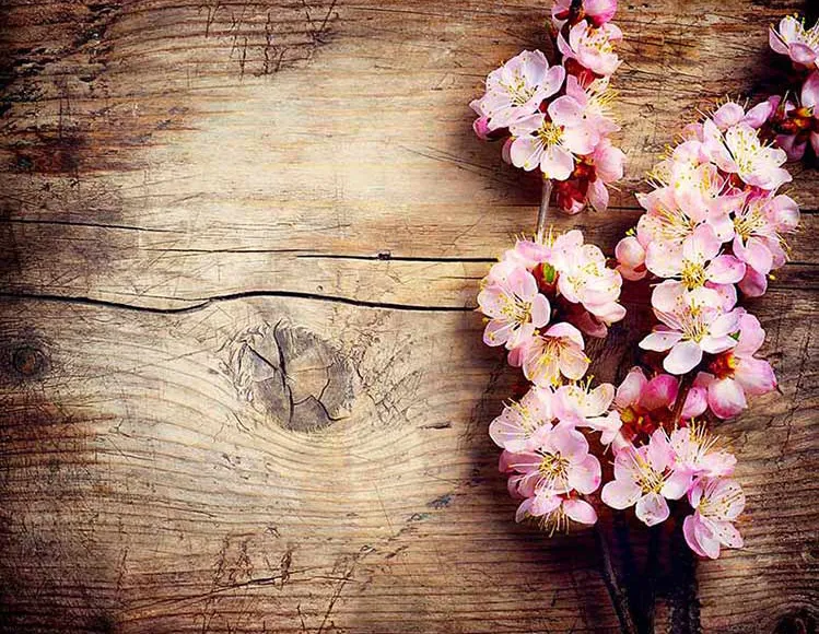 پوستر سه بعدی  رز با پس زمینه چوب