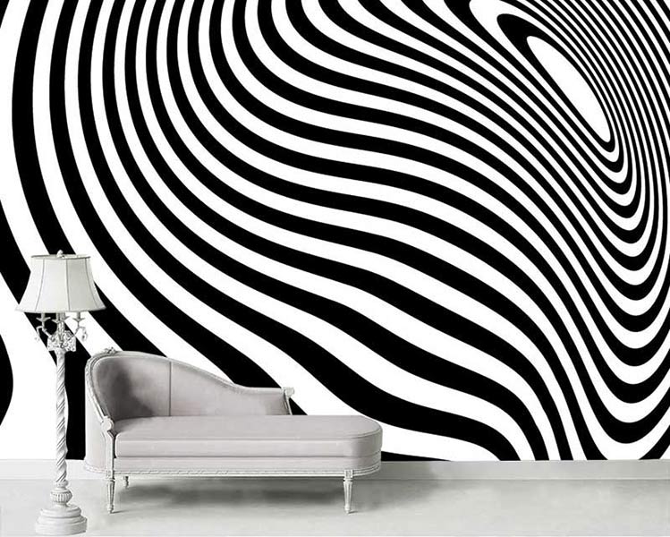 پوستر دیواری منحنی سیاه و سفید