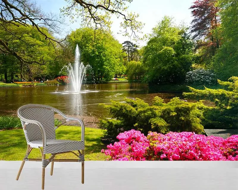 کاغذ دیواری منظره باغ