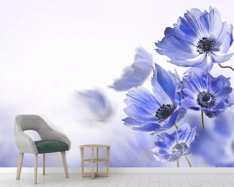 پوستر کاغذ دیواری گلهای آبی