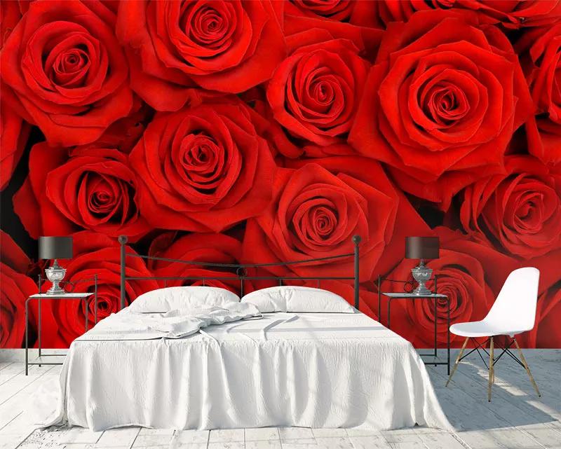 پوستر کاغذ دیواری گل رز قرمز