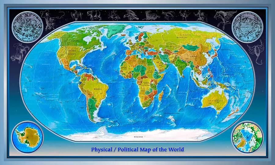پوستر کاغذ دیواری نقشه  جهان