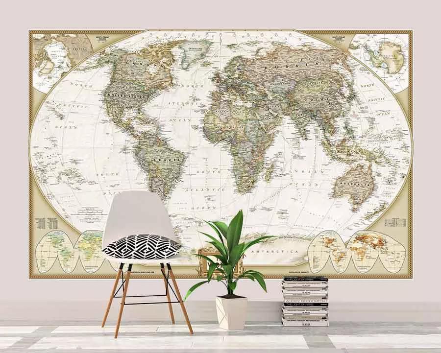 پوستر کاغذ دیواری نقشه دنیا