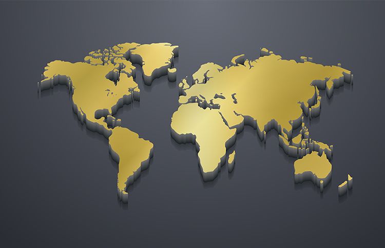 پوستر دیواری نقشه ی طلایی جهان 