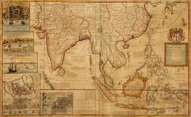 پوستر دیواری نقشه هند شرقی
