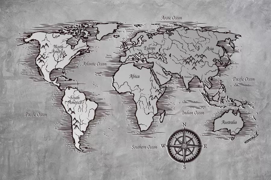 پوستر کاغذ دیواری نقشه جهان