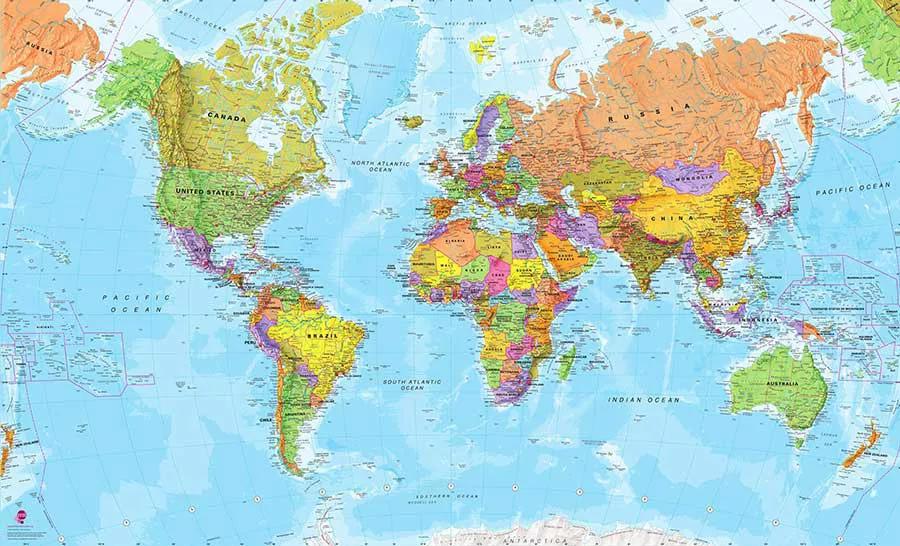 پوستر دیواری نقشه جهان