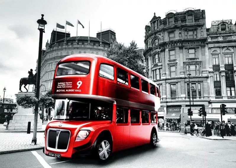 پوستر دیواری لندن و اتوبوس قرمز