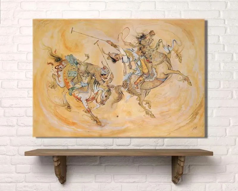 بوم کنواس مینیاتور چوگان